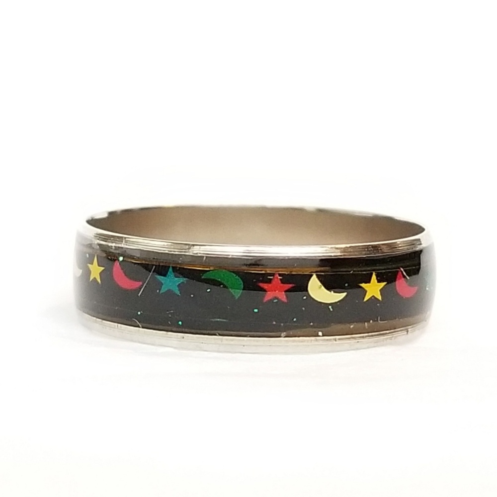 Women Mood Ring with Moon and Stars Vintage
